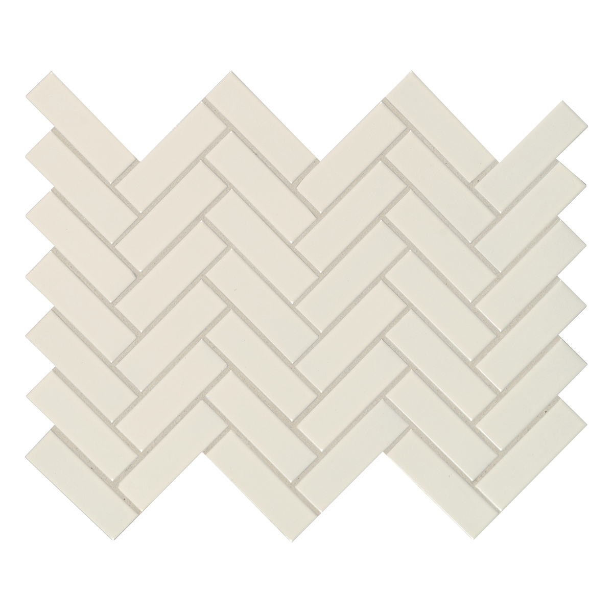 Almond Glossy Herringbone 11.45X12.63 Porcelain Mosaic Tile-3