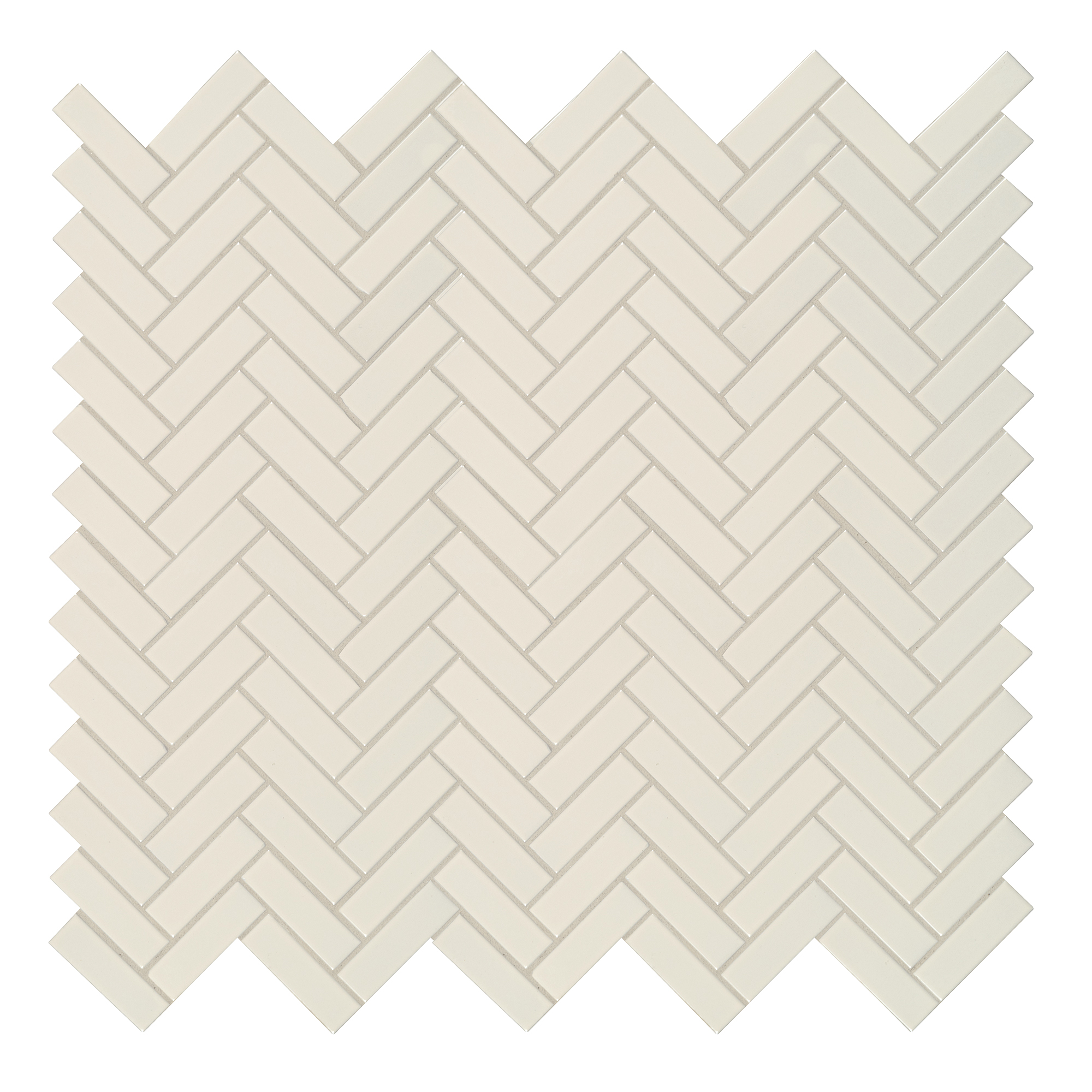Almond Glossy Herringbone 11.45X12.63 Porcelain Mosaic Tile
