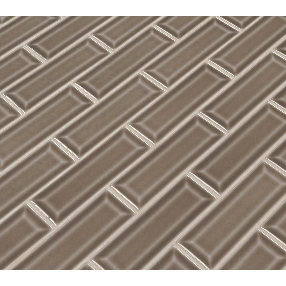 Artisan Taupe Glossy 2x6 Bevel Ceramic Subway Tile