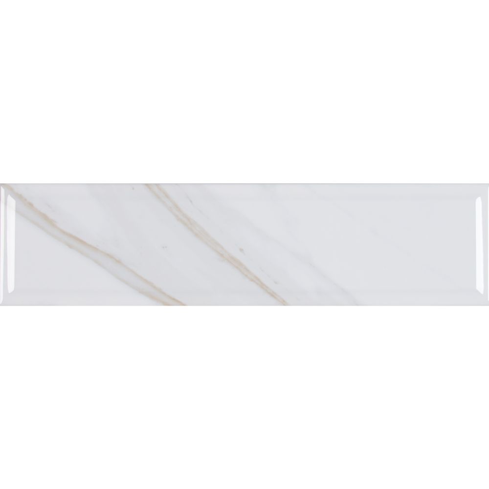 Classique White Calacatta 4X16 Glossy Beveled