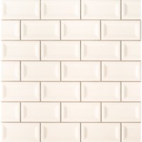 Almond Glossy 3X6 Inverted Beveled Subway Tile