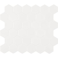 Domino White Glossy 2X2 Hexagon Mosaic
