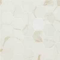 Eden Calacatta 3X3 Hexagon Matte Porcelain Mosaic Tile