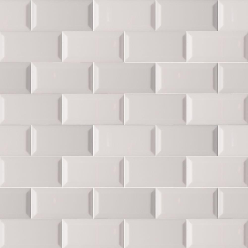 Domino Gray 3X6 Beveled Glossy Subway Tile