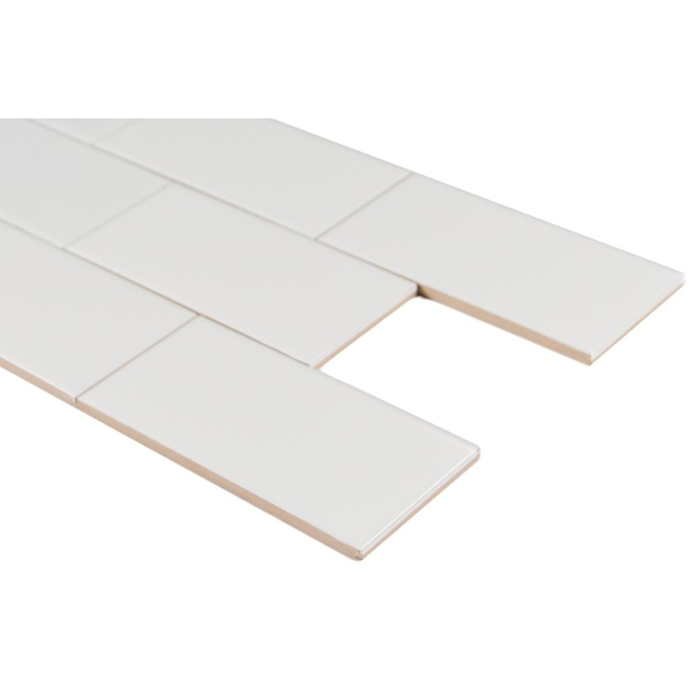 Domino White Glossy 3X6 Subway Tile
