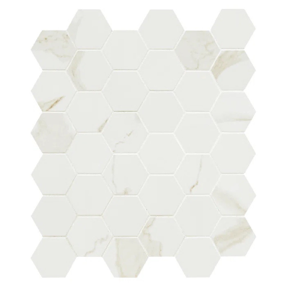 Eden Calacatta 2X2 Hexagon Matte Porcelain Mosaic Tile-1
