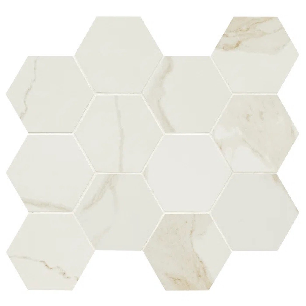 Eden Calacatta 3X3 Hexagon Matte Porcelain Mosaic Tile-1
