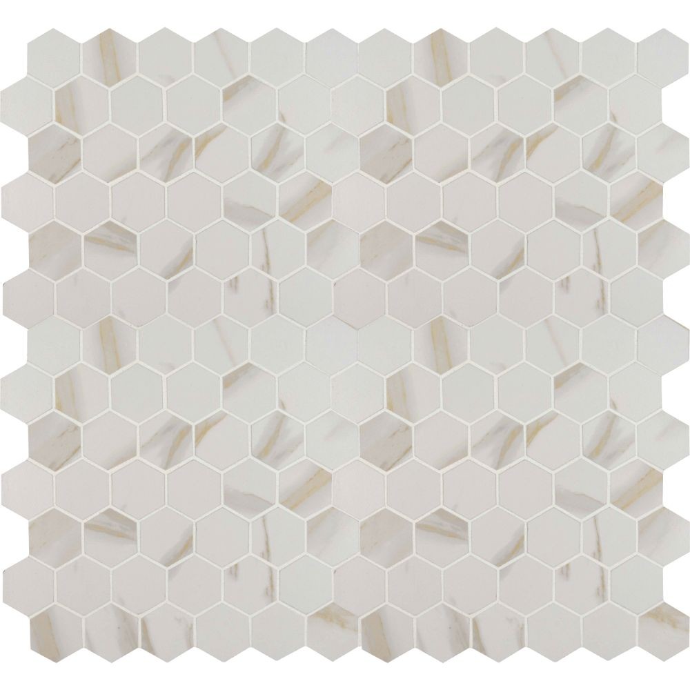 Pietra Calacatta 2x2 Hexagon Matte Mosaic