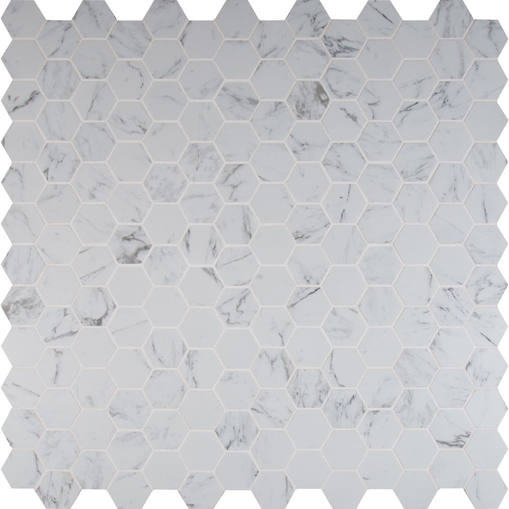 Pietra Carrara 2X2 Hexagon Matte Porcelain Mosaic