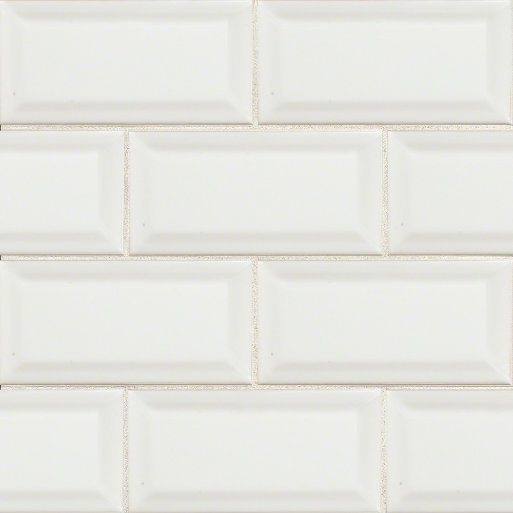 Domino White Glossy 3X6 Beveled Tile