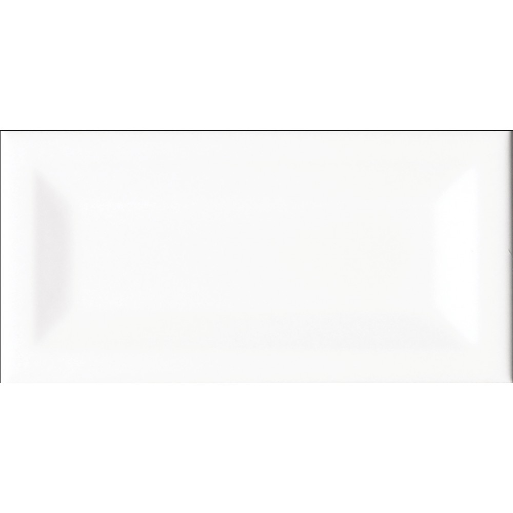 White Glossy 3X6 Inverted Beveled Subway Tile - Porcelain Tile USA