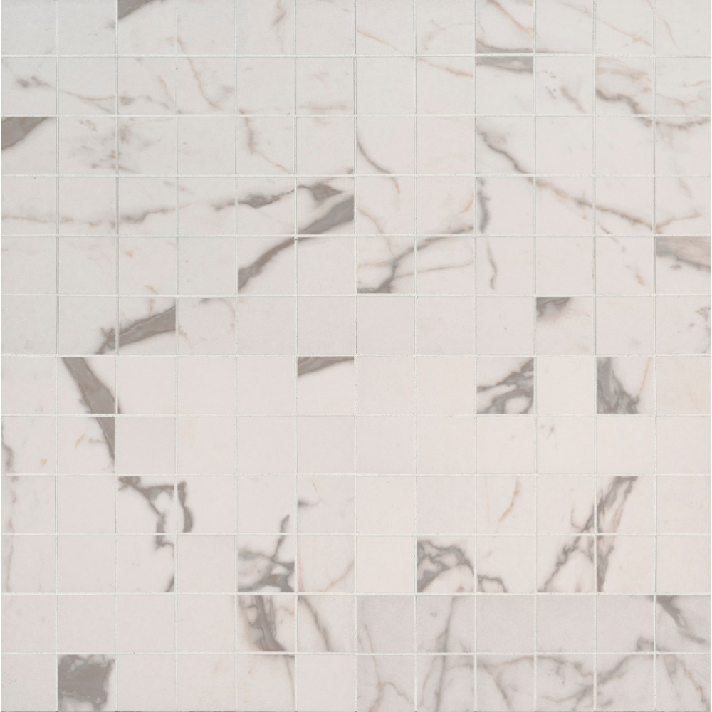 White Vena 2X2 Matte Ceramic Mosaic