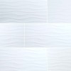Dymo Wave White 12X36 Glossy Ceramic Tile