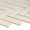 Almond Glossy Herringbone 11.45X12.63 Porcelain Mosaic Tile-1