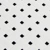 White and Black Basket Weave 12X12 6mm Matte Porcelain Mosaic Tile-2