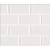 White Glossy 2X4 Staggered Beveled Subway Tile