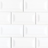 White Glossy 3X6 Inverted Beveled Subway Tile
