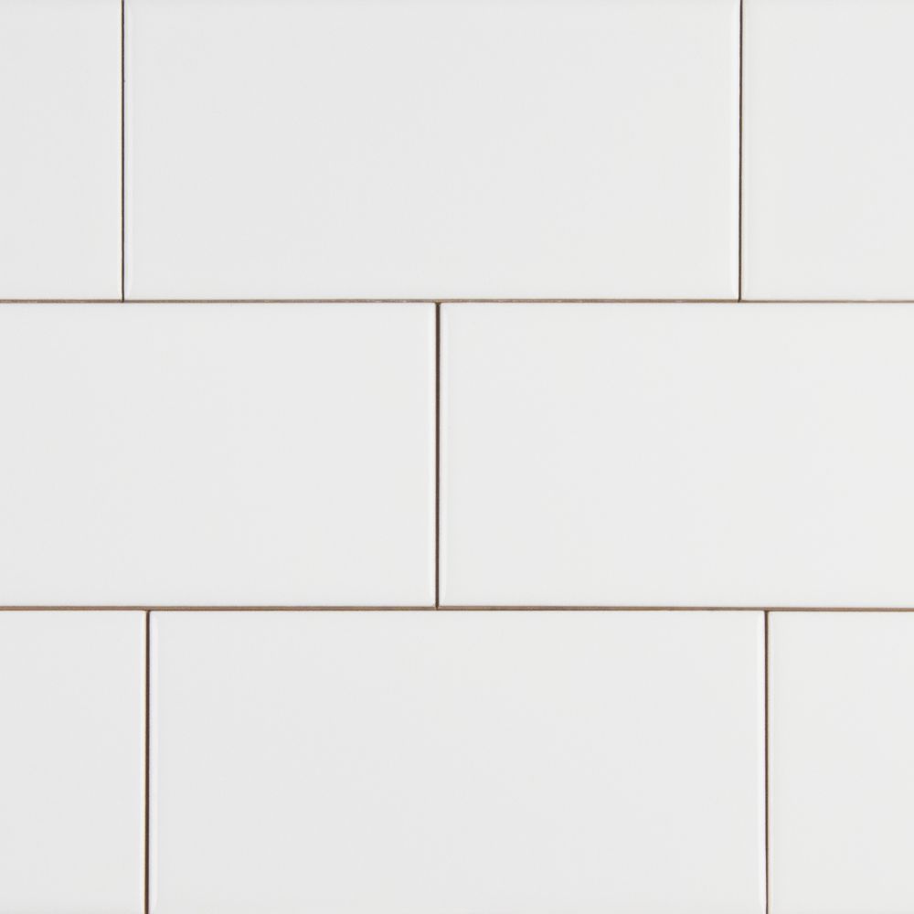 Domino White Glossy 3X6 Subway Tile - Porcelain Tile USA