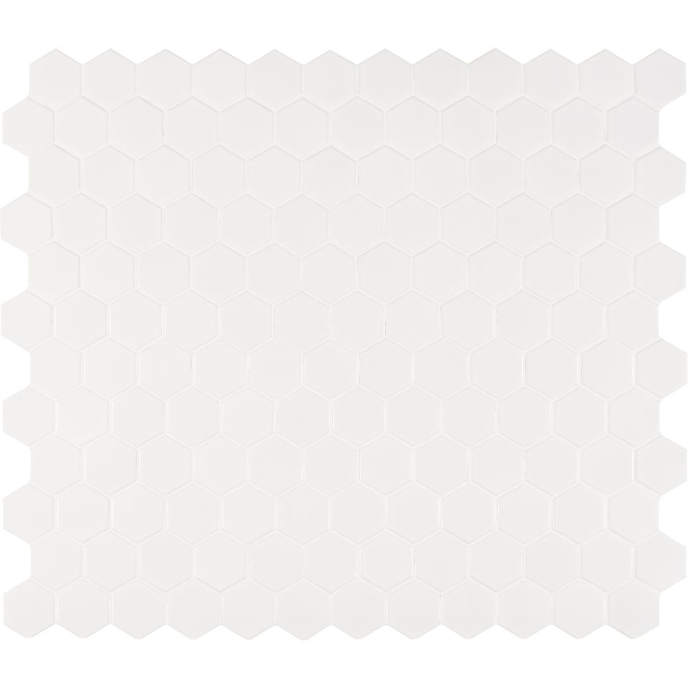 Domino White Matte 2X2 Hexagon Mosaic