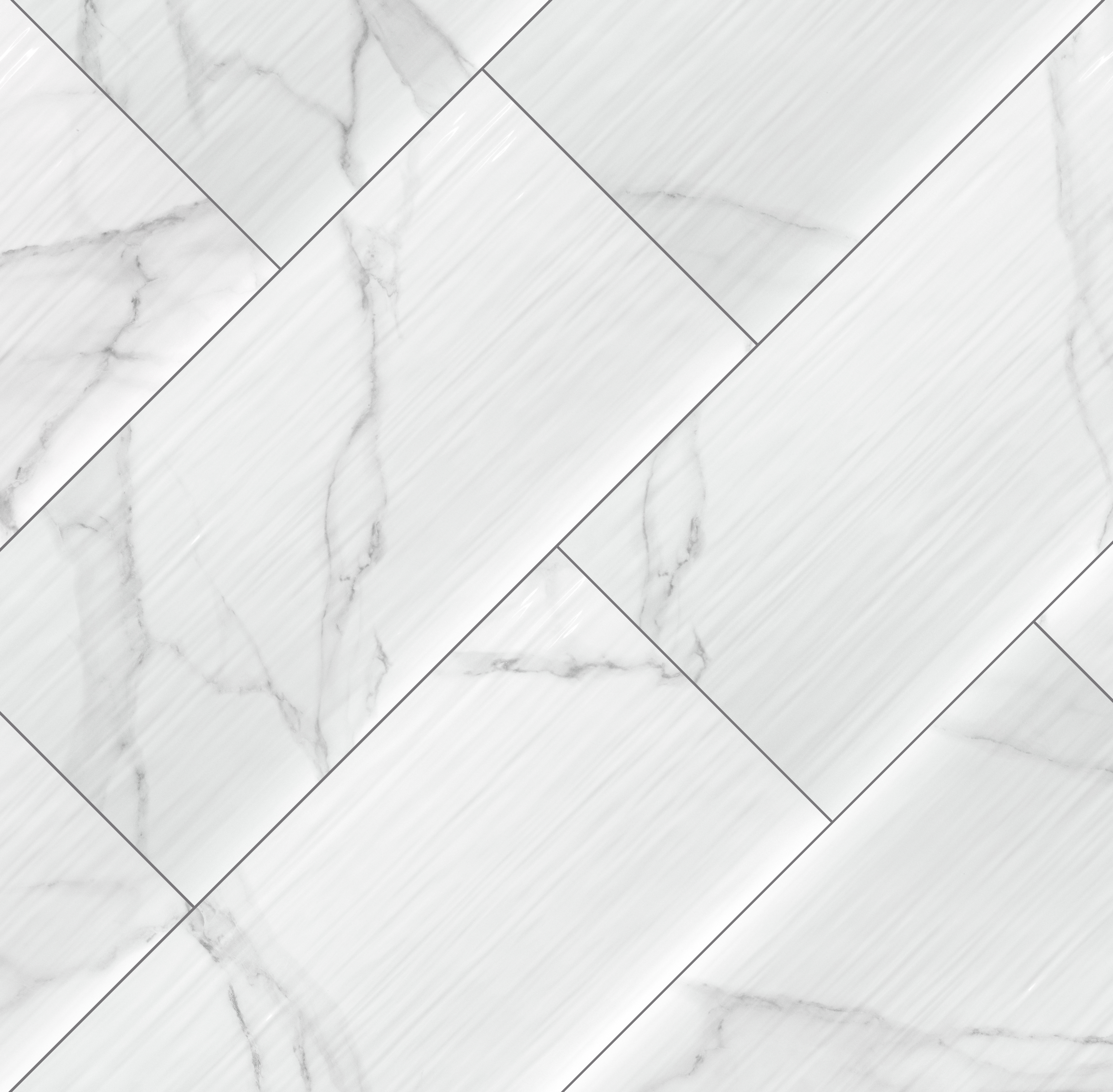 Dymo Statuary Stripe White 12X24 Glossy Ceramic Tile-2