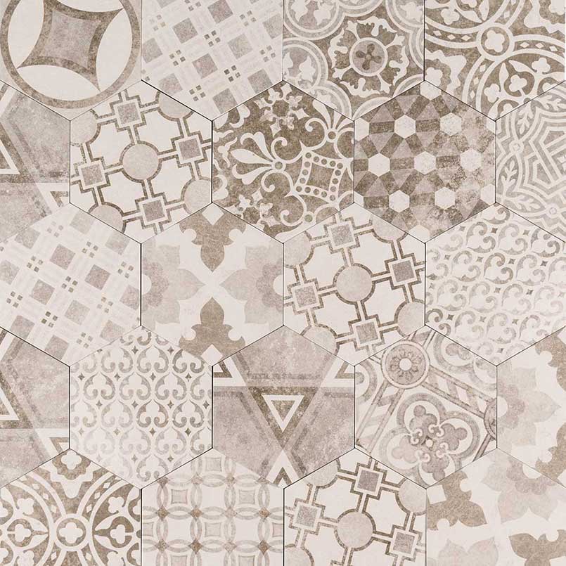 Patternia Hexagon 7X8 Matte Ceramic Wall Tile